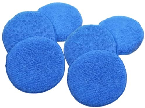 SOLUSTRE 6stücke Autowachs-applikator-pad Mikrofaser Wachs Applikator Pads Zum Polieren Schwamm Für Auto-wachs Mehrzweck Reinigungs Und Polierwerkzeug Kompaktes Design Für Einfache Handhabu