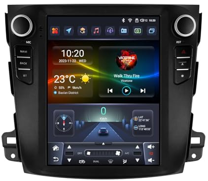 Android 14 Stereo Multime Radio 2 Din 9.7 Zoll Touch Display Für Mitsubishi Outlander Xl 2 2008-2013 Mit Carplay Android Auto GPS Navigation Bluetooth Lenkradsteuerung AHD Rückfahrkamera(Y300 6+128G)