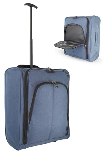 Bordlite EasyJet Underseat Cabin Bag 45x36x20cm – Lightweight Underseat Wheeled Luggage Trolley Case with Handle – Travel Carry On Suitcase with Wheels – Fits EasyJet Free Hand Luggage Size - Navy
