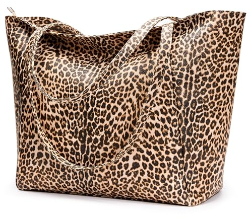 KALIDI Handtasche Damen Shopper Tasche Tote Bag PU Leder Große Schultertasche mit Reißverschluss für Arbeit,Einkauf，Schule