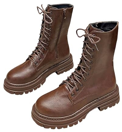 Stivali Biker Donna con Tacco Traforati Leggeri Comodo con Tacco Largo Boots Stivali da Donna Comodi Stivaletti Alt Casual Rilassato in Stile Europeo E Americano