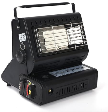 WYWY Portable Compact Gas Heater, Gas Heater with Adjustable Knob and Handle, Indoor/Outdoor Heater for Camping, Fishing, Emergency Heating(Black)