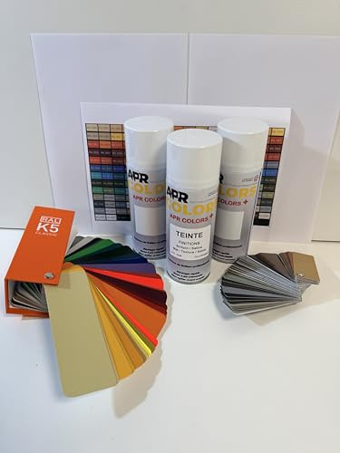 APR COLORS NOIR 2100 SABLE Aérosol Peinture RAL 400 ml – Bombe Retouche Métal Aluminium PVC – Spray Réparation Rayures Portail Clôture Thermolaquage – Peinture Haute Couverture Lot de 3