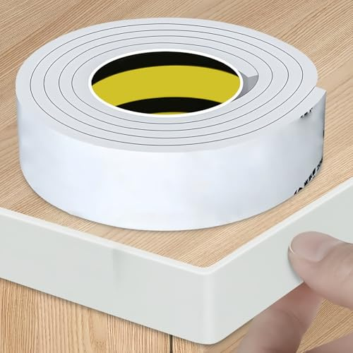 Coayuou Baguette PVC Blanc Chant De Finition Rouleau De 5M Bande Protection Meuble pour Meubles Et Panneaux en Bois Facile À Appliquer, Résistance À l'usure Et À L'humidité(White 2mm,2cm)