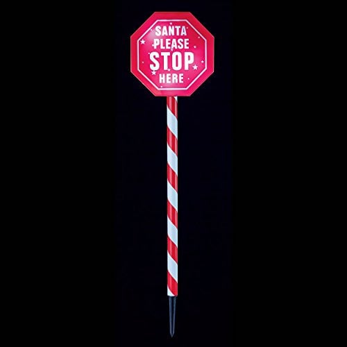 Premier Light Up Santa Please Stop Here Sign