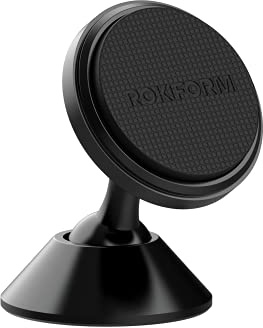 Rokform Adjustable Magnetic Car Mount, Swivel Dash, 360° Rotation (Black) | Aluminum, Adhesive, Mounts to Smooth Flat Surfaces, Best Used with Rokform's Center Magnetic Plug Installed