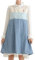 Cartoon Pony Stickerei Denim Baumwolle Pinafore Schürze Arbeitskleidung Backen Reinigung Finishing Schürze Eiscreme Gradation