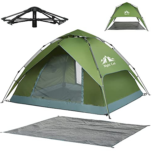 Night Cat Zelt 2 3 4 Personen Wasserdicht Leichtes Wurfzelt Awning Tent Einfaches Einrichten und Tragen zum Wandern
