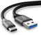 2x CELLONIC Camera USB Cable Replacement for GoPro Hero 5, 6, 7, 8, 9, 10, 11, Max, Max 360, Fusion Charger 2m Lead Fast Charging Data Cable 3A File Transfer - Grey