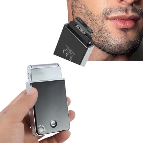 Elektrorasierer für Männer, Elektrorasierer mit Präzisionstrimmer, Wiederaufladbarer Tragbarer USB-Bartfolienrasierer mit Reisetasche für Männer Geschenk