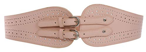 Cintura elasticizzata da donna a vita alta, con doppia fibbia, larghezza 5,1 cm rosa vita 33/36/taglia unica