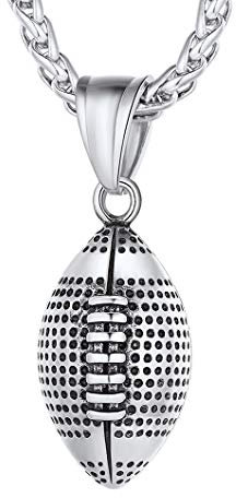 Richsteel Edelstahl Kette mit Sport Rugby ball Anhänger Männer Sport Schmuck für Basketball fan Jungen Herren