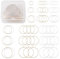 Craftdady 120 Stück Edelstahl Runde Kreolen Draht-Creolen 6 Größen Weinglas Charm Ringe Perlen Hoop für DIY Handwerk Ohrring Herstellung