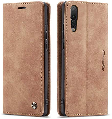 mvced Cover Compatibile con Huawei P20 Pro,Flip Custodia Caso Libro Pelle PU e TPU Silicone Antiurto,Marrone