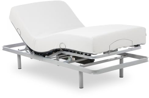 Geriafy – Pack Cama Articulada Reforzada con colchón viscoelástico de 20 cm Tencel | Tejido fresco y suave (80x190 cm, Mando inalámbrico)