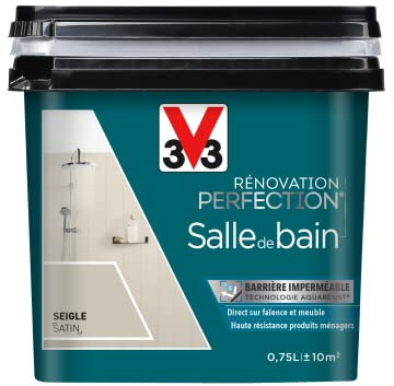 V33 Peinture de rénovation salle de bain, Rénovation perfection Seigle satin 750ml