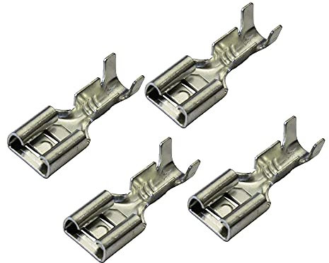 UKCable-Ties 6.3mm Uninsulated Female Spade Terminal Connector Electrical Crimp Solder Wire For 1.5mm² Cable and For 2.5mm² Cable (25, 6.3mm (2.5mm² Cable))