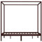Atlojoys Himmelbett-Gestell, Holzbett, Massivholzbett, Bettrahmen, Für Erwachsene, Kinder, Jugendliche Bettrahmen aus Dunkelbraun Massivholzkiefernholz 204 x 124 x 200 cm