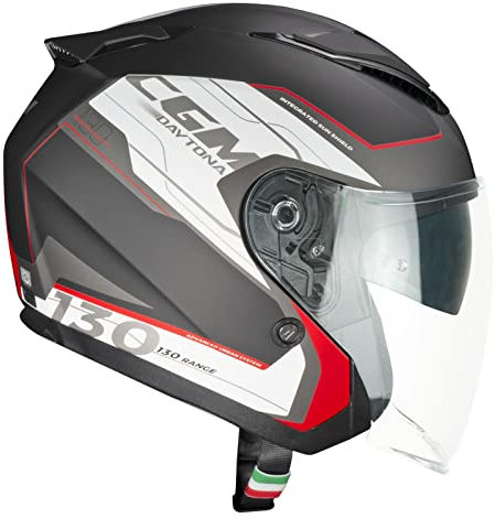 CGM Jethelm, 130A DAYTONA APACHE, Schwarz Rot Matt, XS (53-54cm)