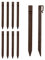 ZHDOKA Lot de 20 piquets de jardin en plastique de 24 cm, piquets d'ancrage en spirale, piquets d'ancrage de paysage, piquets de paysage, piquets de jardin pour clôture de jardin, Marron