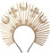 Gotischer Göttin Sonnengott Halo Krone Damen Mary Halo Stirnband Cosplay Halloween Kopfschmuck Karneval Kostüm Zubehör (Gold)