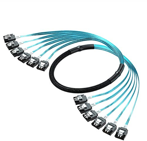 Kirolle 0.8 m/2.6 ft High Speed SATA Kabel 3 Bis zu 6 Gbit/s, Sas Kabel für Server HDD SDD Computer CD DVD Treiber (6 pcs/Satz)