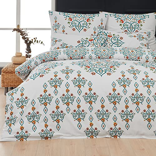 Mixibaby Bettwäsche Bettgarnitur Bettbezug Baumwolle 135x200 155x220 200x200 200x220 Modern, Größe:200 x 220 cm, Design Bettwäsche:Diantha D30
