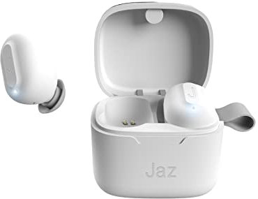 JAZ SBS TWS AIRON Wireless Kopfhörer mit gerändeltem Metallgehäuse, Touch-Steuerung, 5 Stunden hintereinander verwendbar, Mono Dual Leader-Technologie, Weiß, Einzigartige, Unica