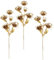 Flair Flower Mini Distelzweig Gold Metallic 3er Set Kunstzweig Pflanze Edeldistel Zweig Weihnachtsdeko Einzelblume Winterblume Kunstblumen Blumen Plastikblumen Kunstpflanze AST,021136GO,75x14x10 cm