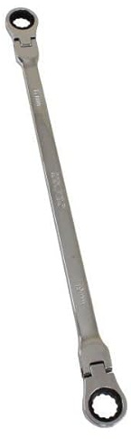 US PRO Tools Extra Long Double Ended Flex-Head Ratchet Spanner 17 & 19mm x 415mm 3872