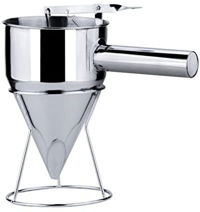 CIYODO Funnel Waffle Mix Dispenser Paper Cup Dispenser Pastry Pancake Mix Dispenser Cookie Dough Dispenser Pancake Dropper Cupcake Dispenser Pourer Stainless Steel Handle Cake Powder