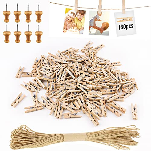 Hengxinc 168PCS Mini Wooden Pegs