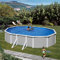 Paradies Pool® Gre Giant oval 300x500x120cm (Ø x H), Komplettset,Stahlwandbecken grau, Poolplane in blau 0,4mm, Handlauf extra breit, inkl. Skimmer-Set und Leiter, Swimmingpool, Menge: 1 Stück