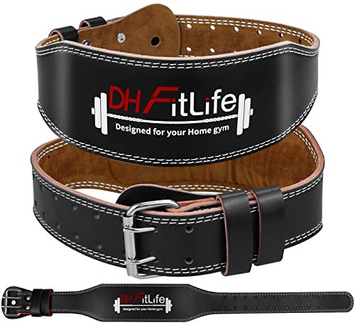 DH FitLife Gewichthebergürtel, Fitness Gürtel mit Polster, Weightlifting Belt, Powerlifting Belt, Gürtel Gewichtheben Krafttraining Herren u. Damen (XL)