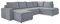 MIUFORM Cord Sofa U Form 322 cm x 194 cm x 89 cm, Ecksofa mit Schlaffunktion und Bettkasten- Brave Dave U- Wohnlandschaft U Form mit Schlaffunktion, Sofa Cord (Hellgrau, Rechts ausgerichtet)