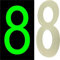 3D Acrylic Luminous House Door Numbers Glow in the Dark Stick On Self Adhesive Home Signs Hotel Office Appartments Mailbox Outdoor 6cm (Number - 8)