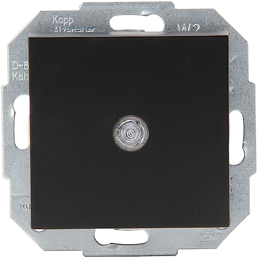 Kopp Athenis Universalschalter (Aus-Wechsel-Schalter), beleuchtet, IP20, schwarz, matte Oberfläche, 587695080