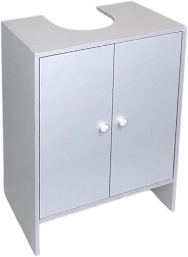HOMELOX Bathroom Sink Cabinet Under Basin Unit Cupboard 2 Door Storage Furniture White