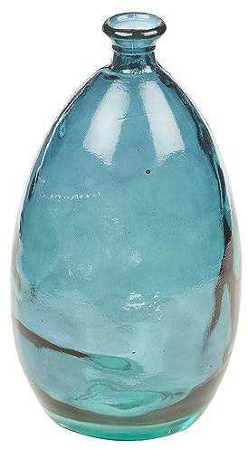 3.4L Vintage Large Tear Shaped Stem Coloured Recycled Durable Glass Flowers Table Centrepiece Vases (Grey)