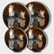 Walarky Cat and Tiger Picture Round Hob Covers Animal Reflection 4-Piece Stove Plate Cooker Hob Covers for Cookers Top Burner Gas Range Protector Cookware Accessories Cooktop Farmhouse Decor