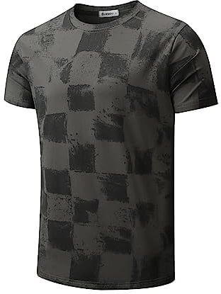 RONOMO Men's Round Neck Short Sleeved T-Shirt | Medium Elasticity | Soft and Breathable | Pre Shrunk Treatment|