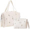 EHOTER Lot de 2 sacs fourre-tout à langer pour femme - Sac de rangement tendance et portable en coton matelassé - Motif dessin animé, Branche d'olivier