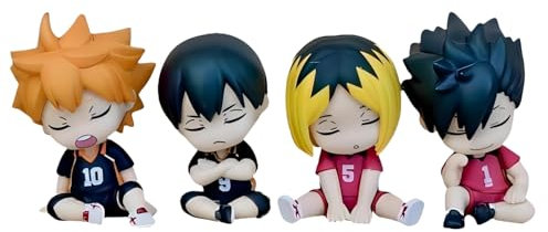 Acfigure 4 Mini sitzende Haikyuu Figur Modelle, 5CM Anime Charakter Modell Kuchen Dekoration Kreative Geschenke