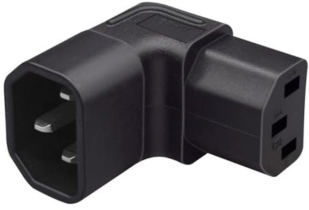 NFHK IEC-Stecker C14 zu unten rechtwinklig 90 Grad IEC-Buchse C13 Power Extension Adapter AC Konverter