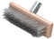 Stainless Steel Deck Scrub Brush with Long Handle,7.9'' Heavy Duty Stiff Metal Bristle Scrubber Broom,Floor Scrubbing Brush Moss Remover Wire Cleaning Brushes for Tile, Deck, Garage, Kitchen, Bathroom