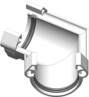 4Home&Garden | Eckverbinder Außenecke 120° 6-Eck Pavillon | Kunststoff PVC Farbe Weiß | Dachrinnensystem 60 mm Typ250 Fallrohr DN 60