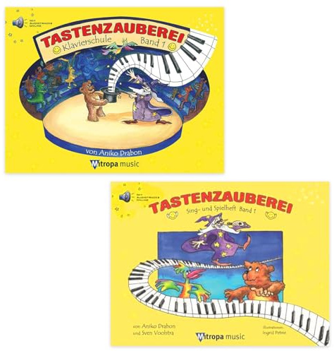 Tastenzauberei 1 + Sing- und Spielheft Band 1 | mit Online-Audio | Klavierschule | Aniko Drabon | Mitropa Music | ISBN 9789043169707 + 9789043170888 | Soundman Piano-Bleistift