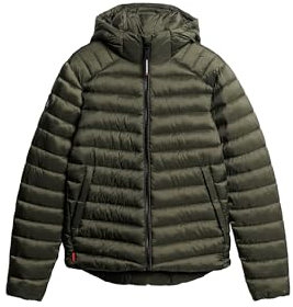 Superdry Herren Fuji Sport Steppjacke mit Kapuze Army Kaki XL