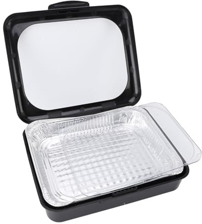 Set Porta Vassoi in Alluminio, Teglie Portatili in Foglio di Alluminio con Coperchio, Contenitori per Alimenti Impilabili, Padella a Doppio Design per Cibi Caldi o, Teglie in