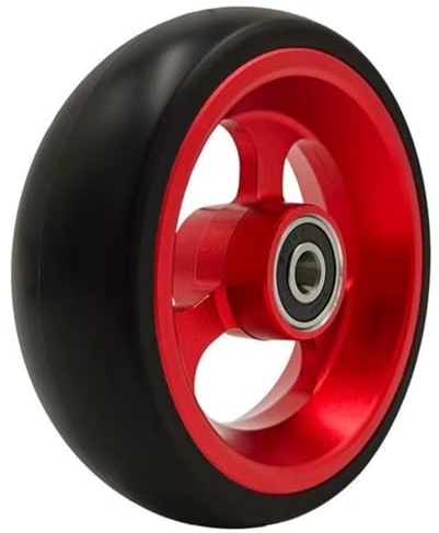 Vorderrollen, 4-Zoll- und 5-Zoll-Rollstuhlräder, PU-Vollrollstuhl-Vorderräder, Ersatzrollen, universelles Ersatzradzubehör für Rollstühle, Rot (Farbe:Rot, Größe:120 mm/5 Zoll)
